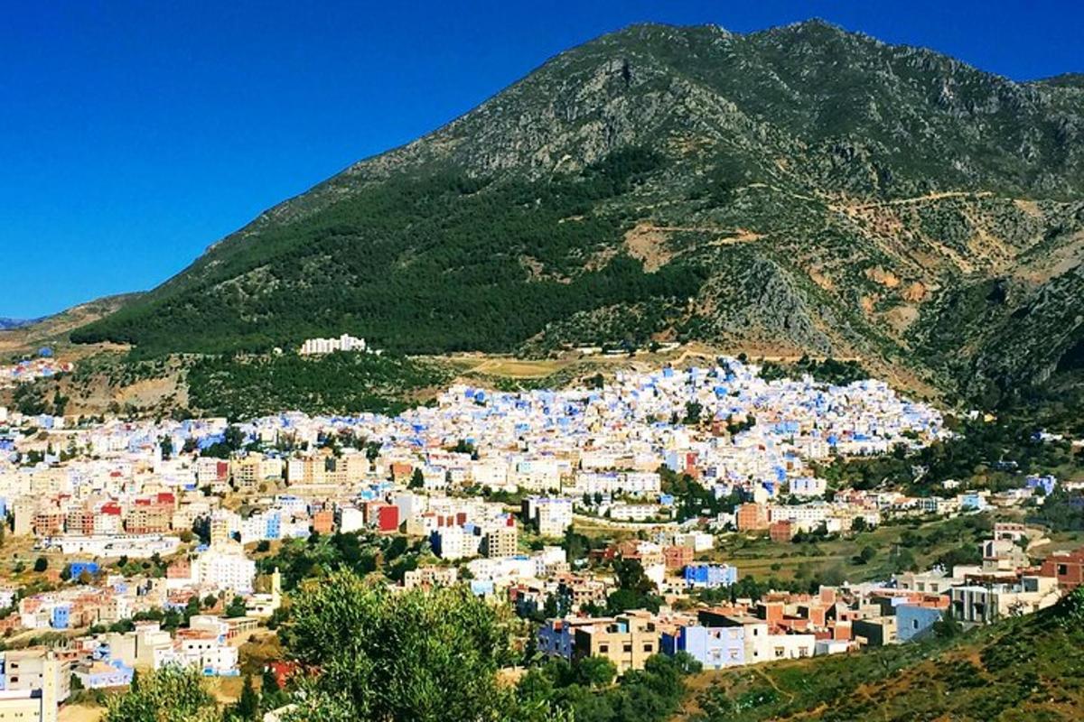 a view of a town on a mountain