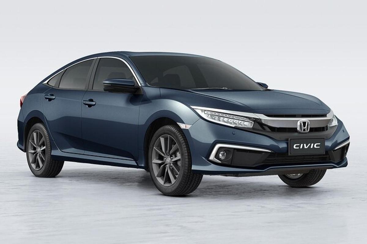 a blue honda civiccvcv is parked