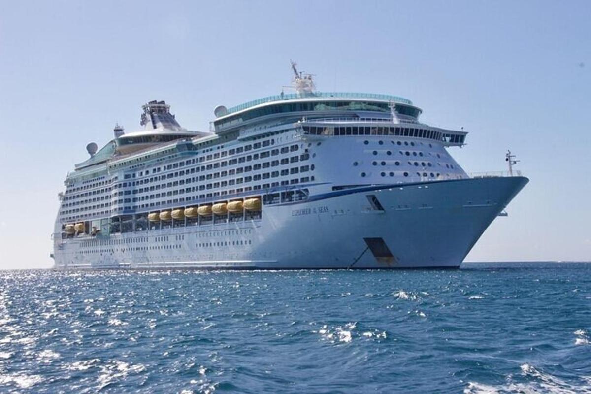 a cruise ship sitting in the ocean