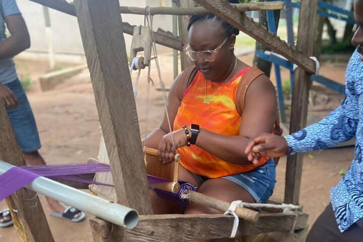 a woman sitting on a swing