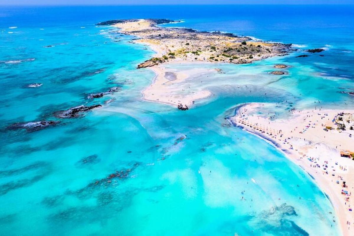 an aerial view of an island in the ocean