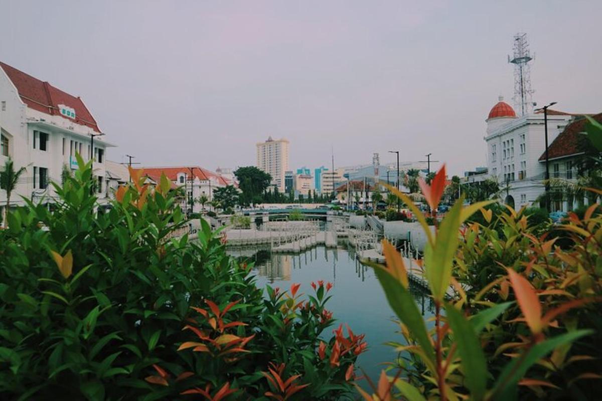 a view of a river in a city with buildings