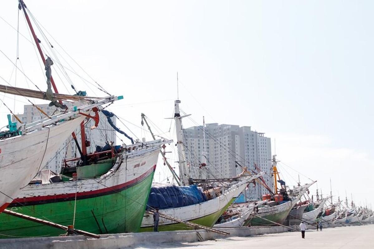a row of boats parked next to each other