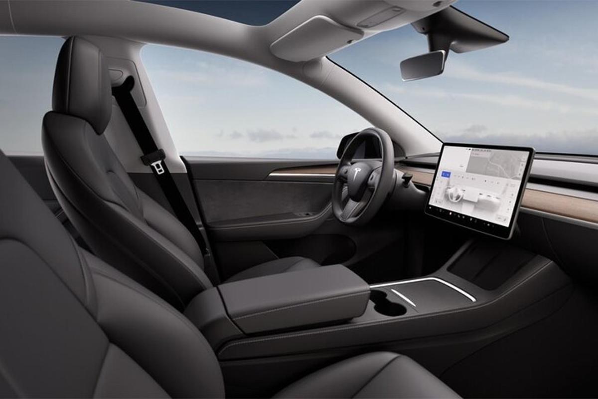 a tablet in the drivers seat of a car