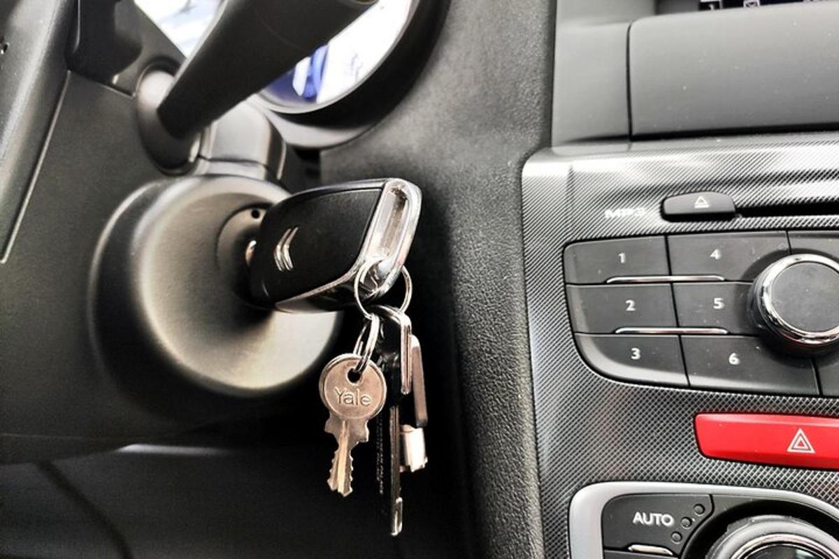 a bunch of keys on a car door