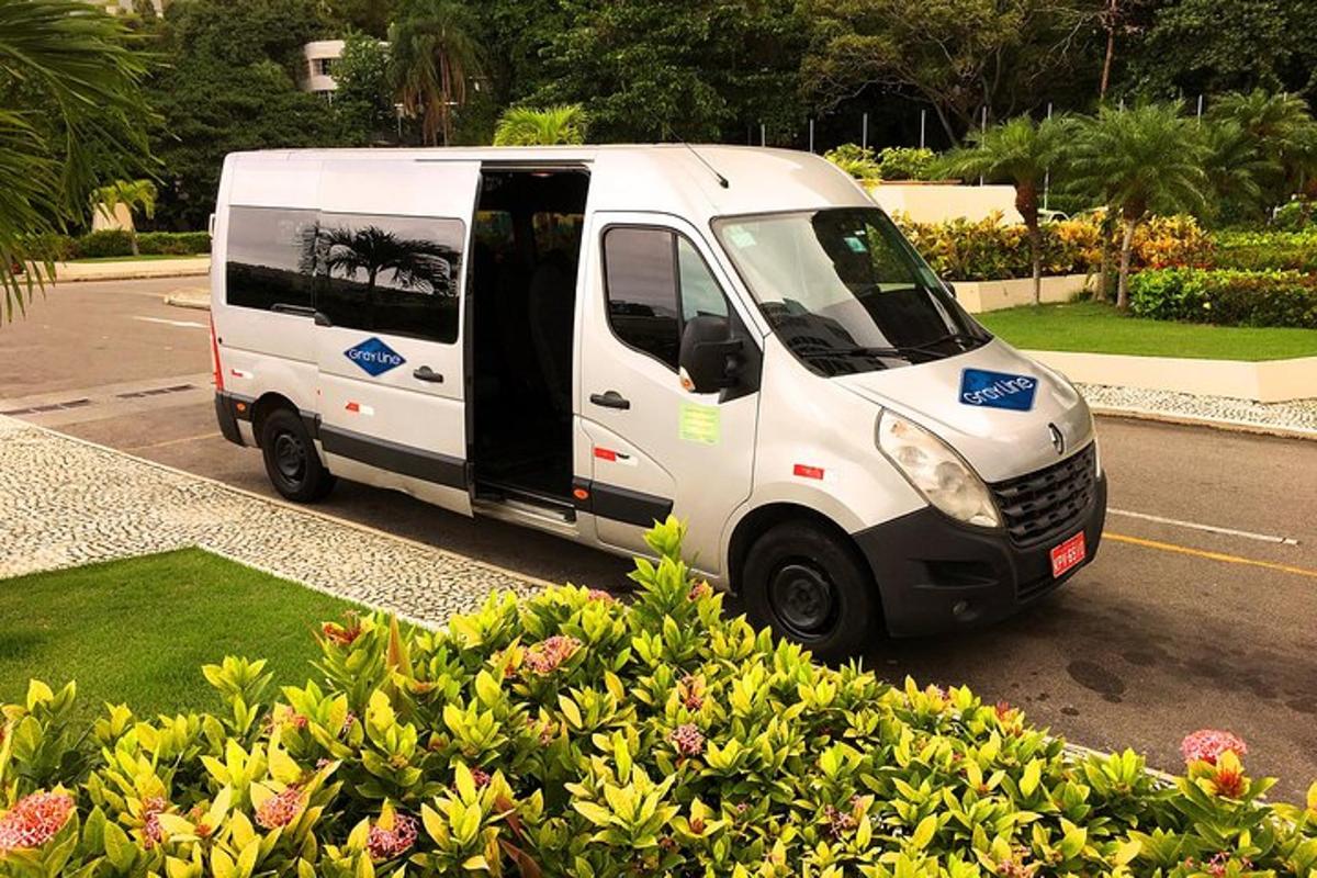 a white van parked on the side of a street