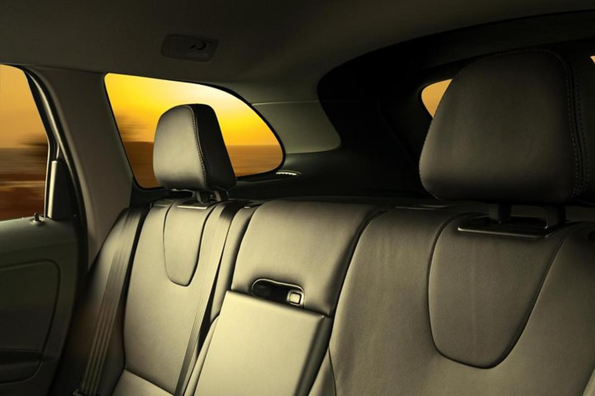 a view of the back seats of a car