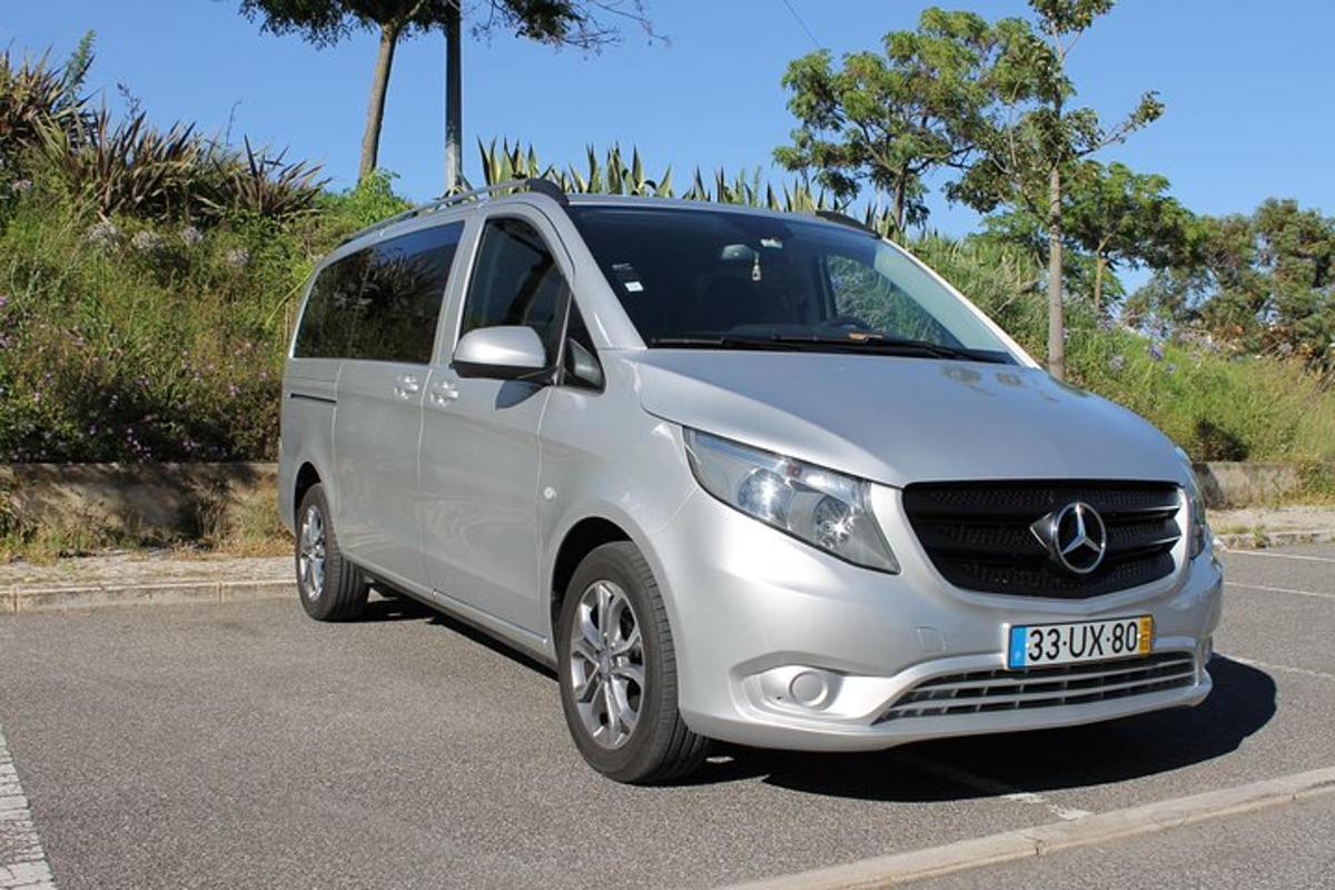 un minivan argentato parcheggiato in un parcheggio