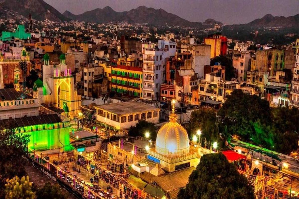 a view of a city at night