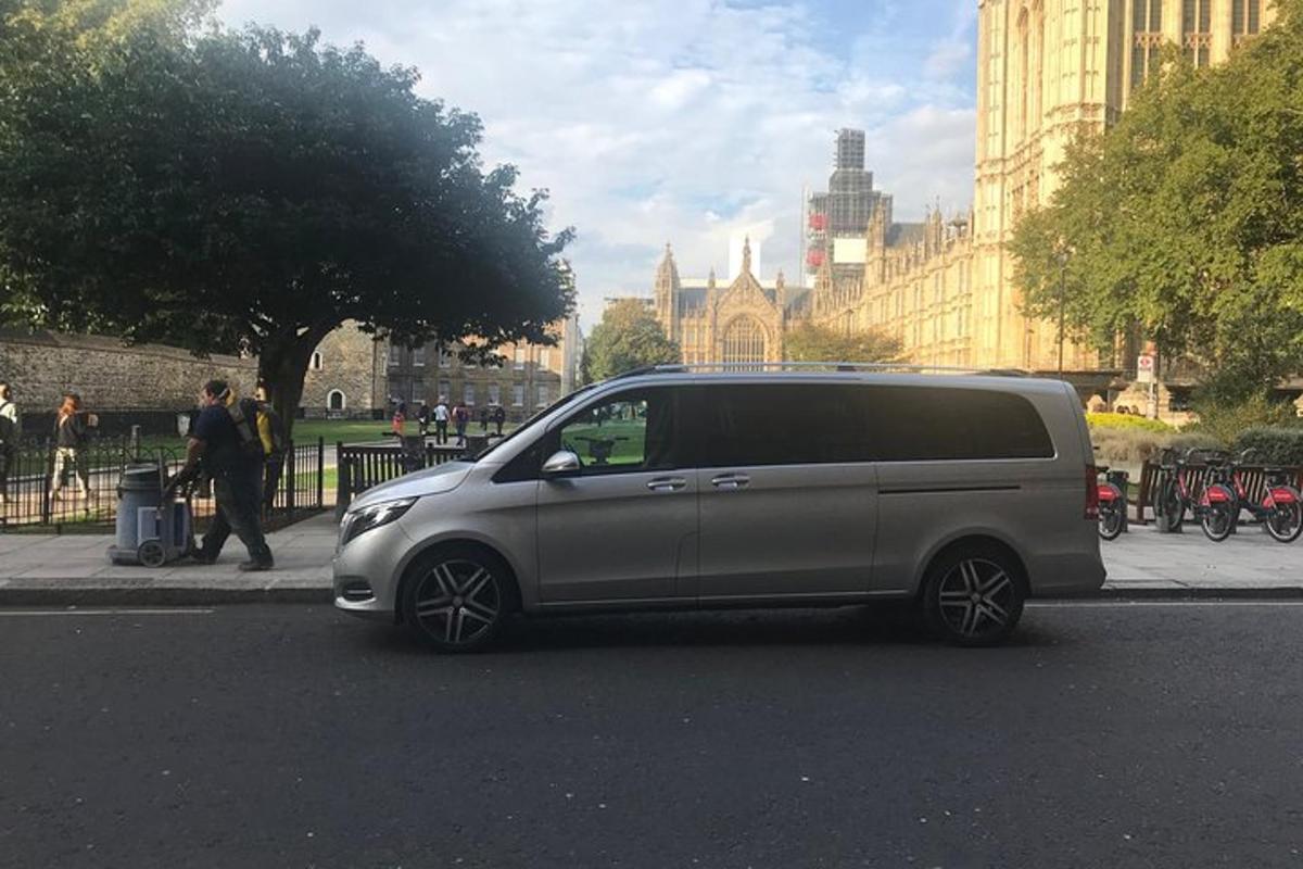 a van parked on the side of a street