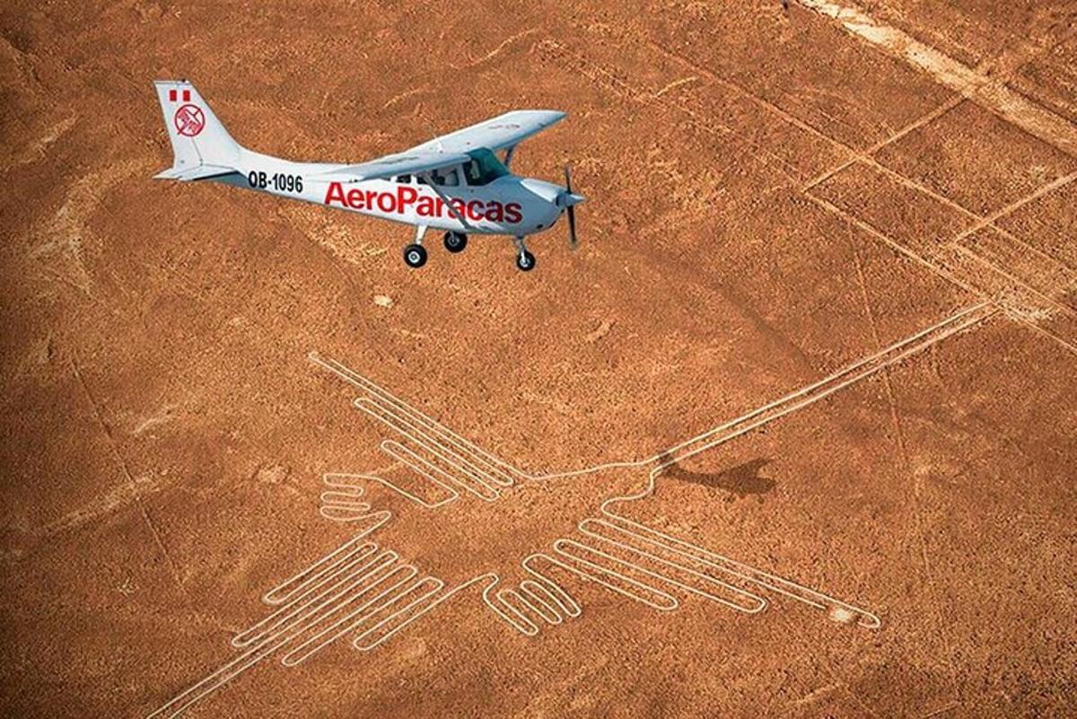 un avion este pictat pe un câmp cu două mâini