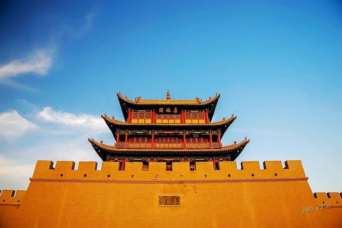 a building with an asian structure on top of it