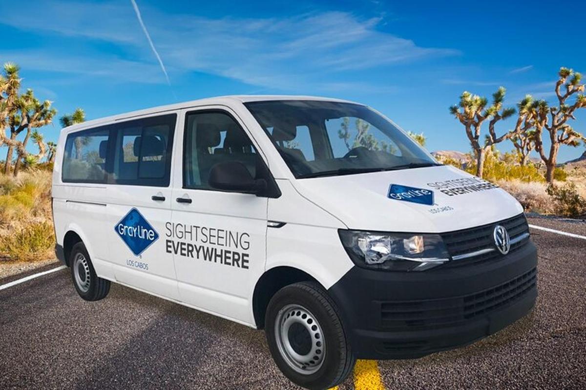 een wit busje geparkeerd langs de kant van de weg