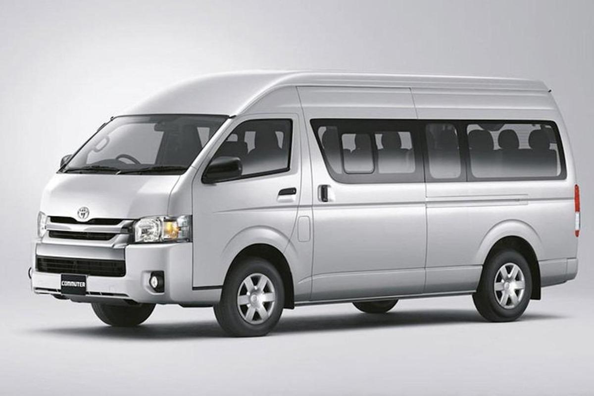 a white van is parked in a garage
