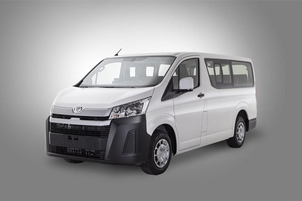 a white van is in a white room
