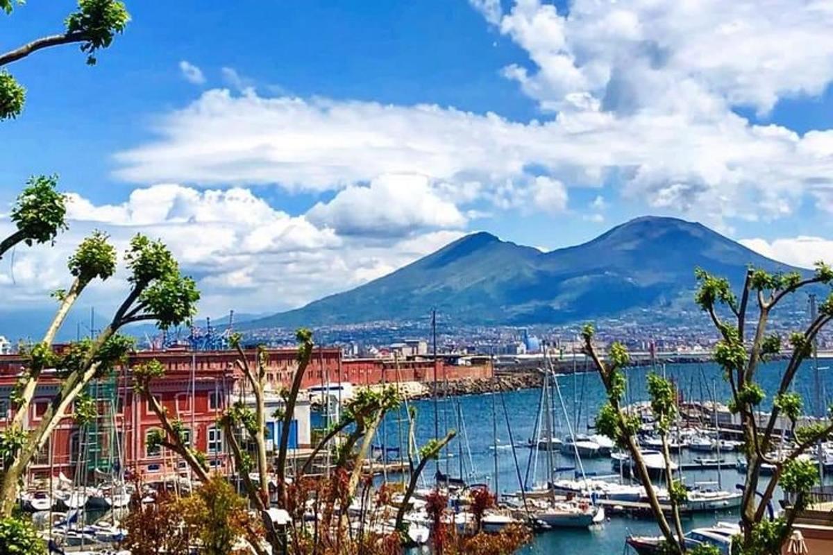 Una vista de un puerto con barcos en el agua.