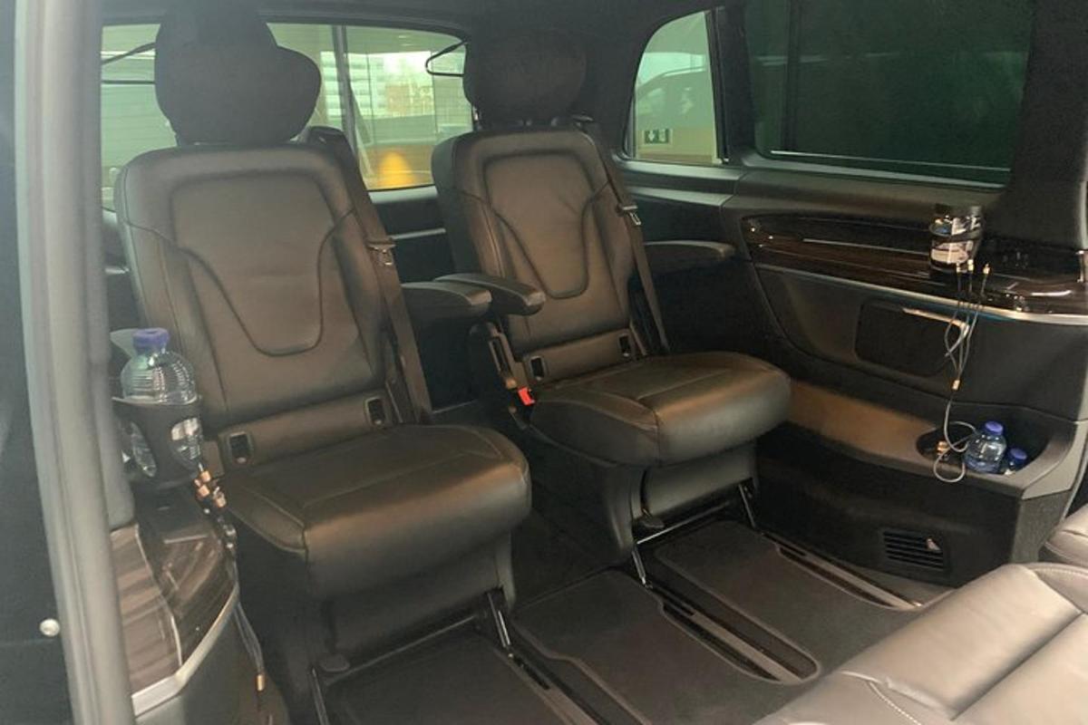 an inside view of the back seats of a van
