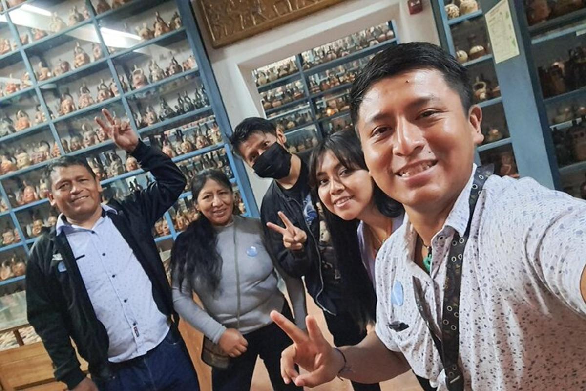 a group of people posing for a picture in a store