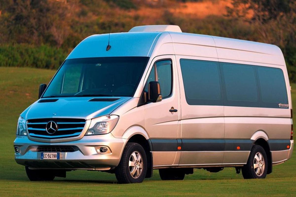 una camioneta estacionada en el césped de un campo