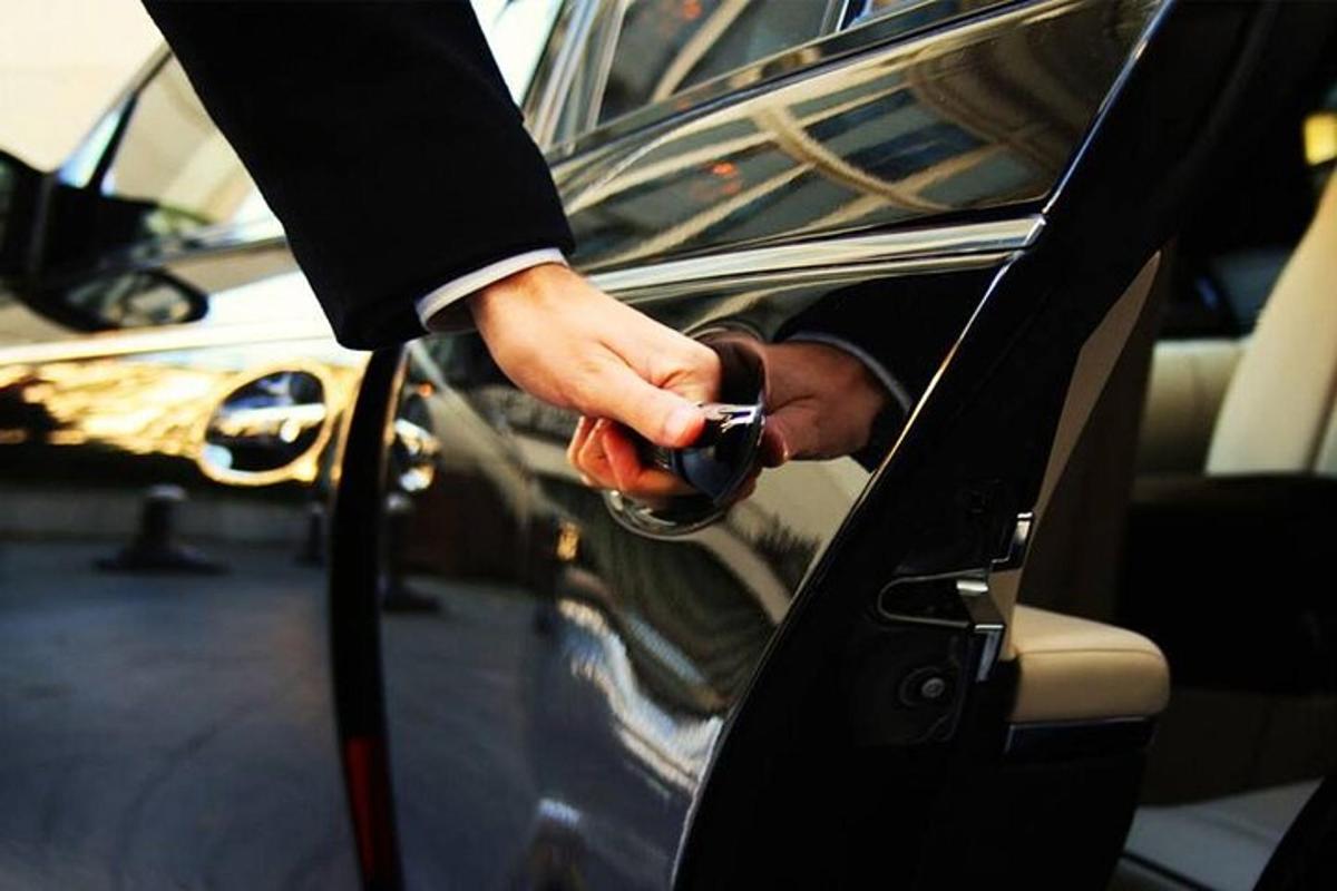 seseorang sedang membuka pintu kereta