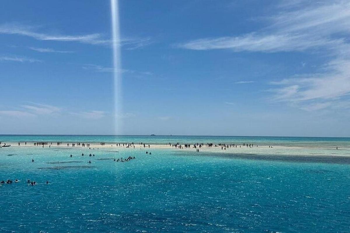 un grup de persones a l'aigua a la platja