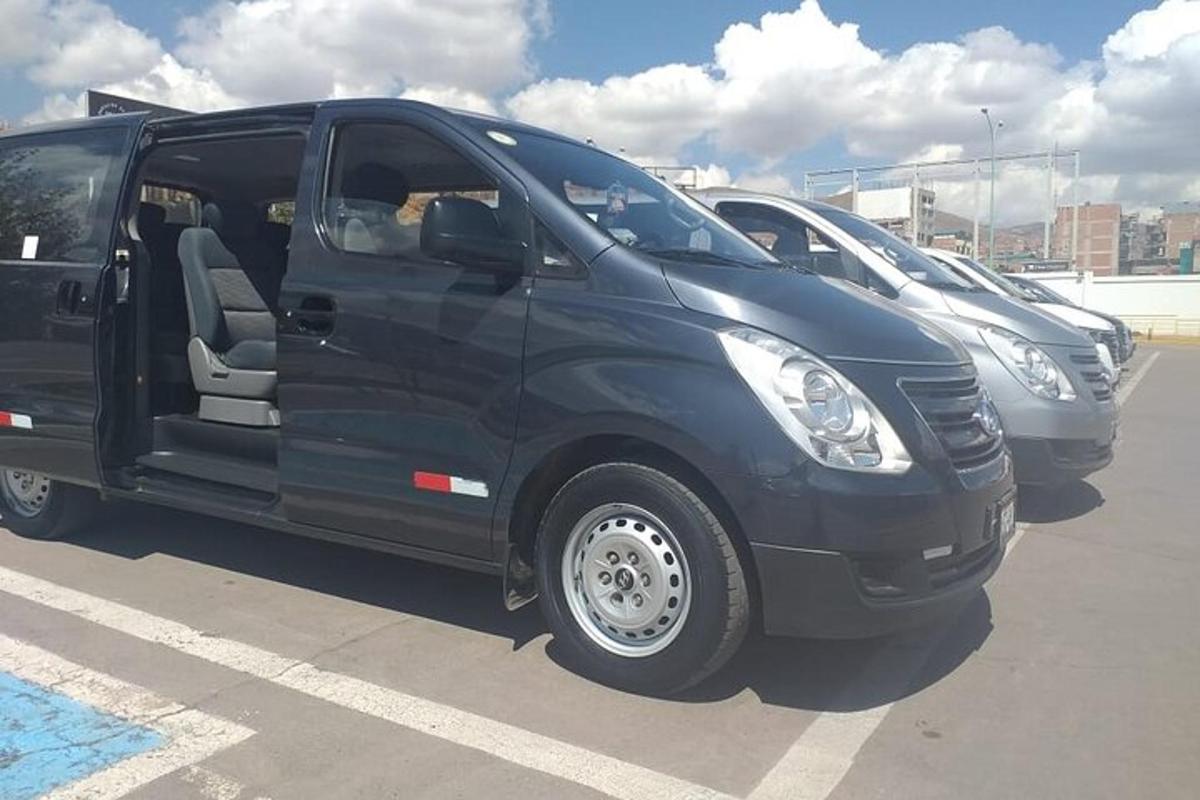 a black van parked in a parking lot
