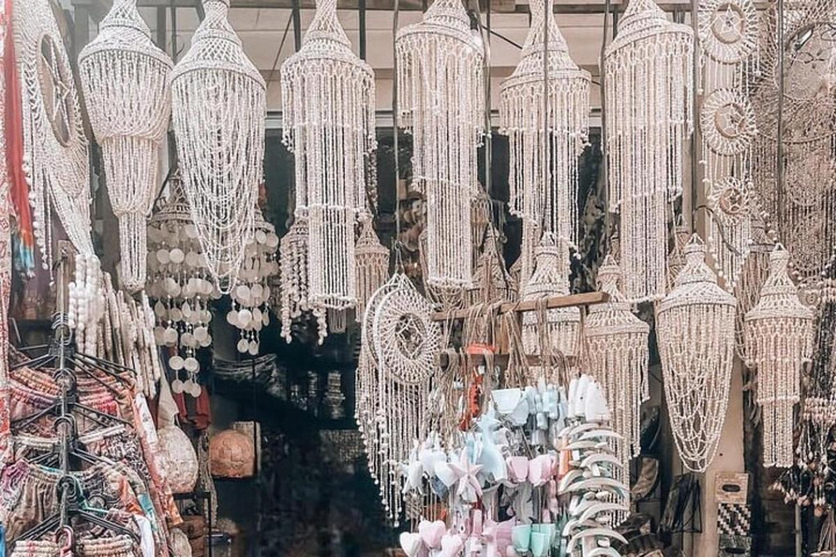 a store filled with lots of white crochet nets