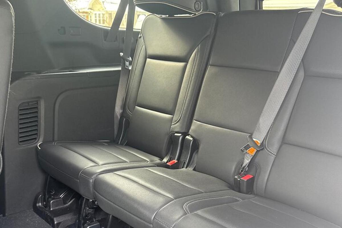 an empty seat in the back of a car