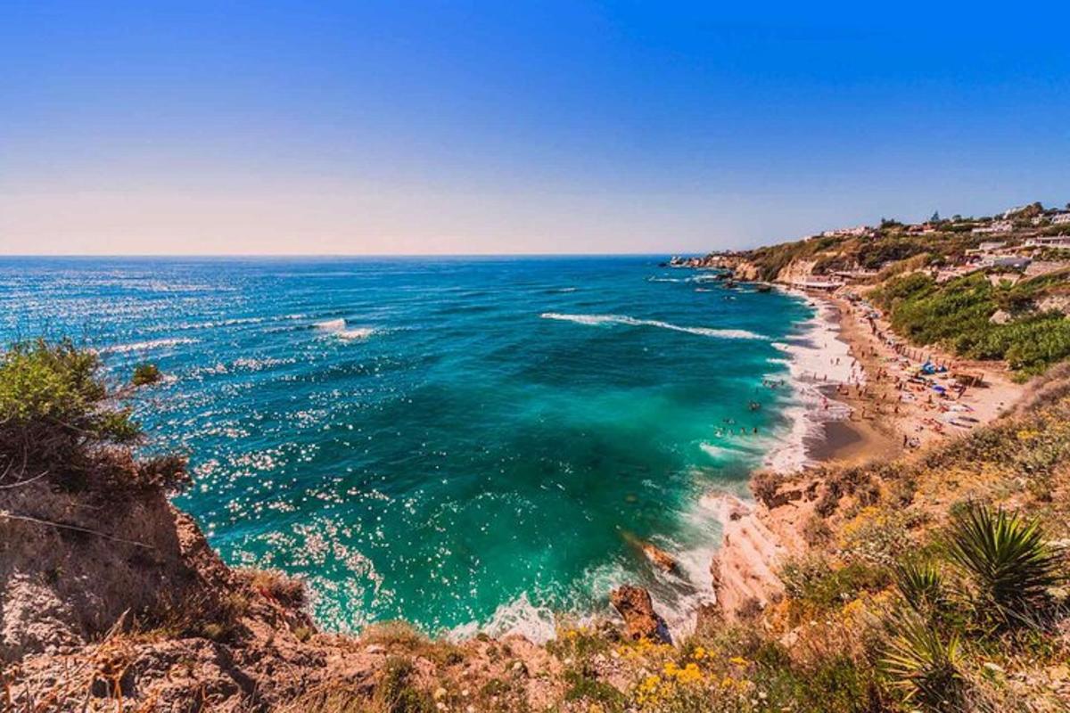 a view of the ocean from a cliff