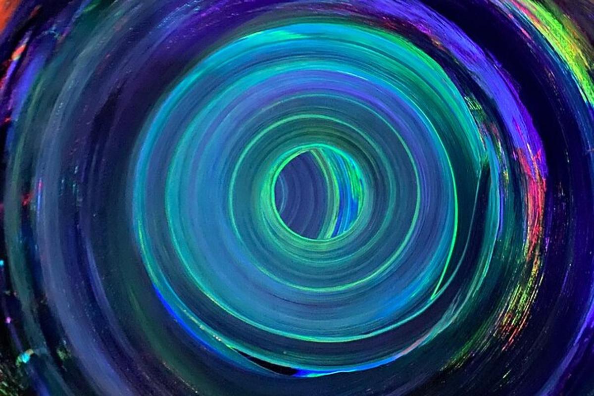 a painting of a swirl of colors
