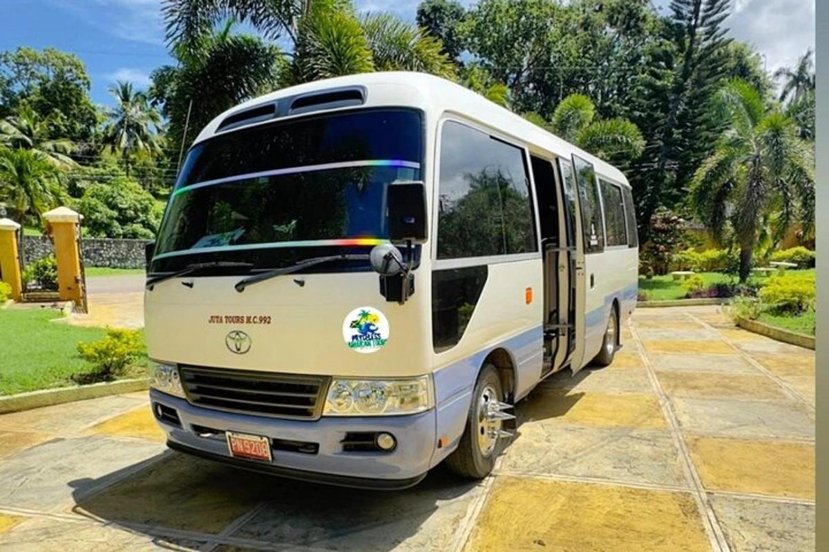 biały autobus zaparkowany na parkingu