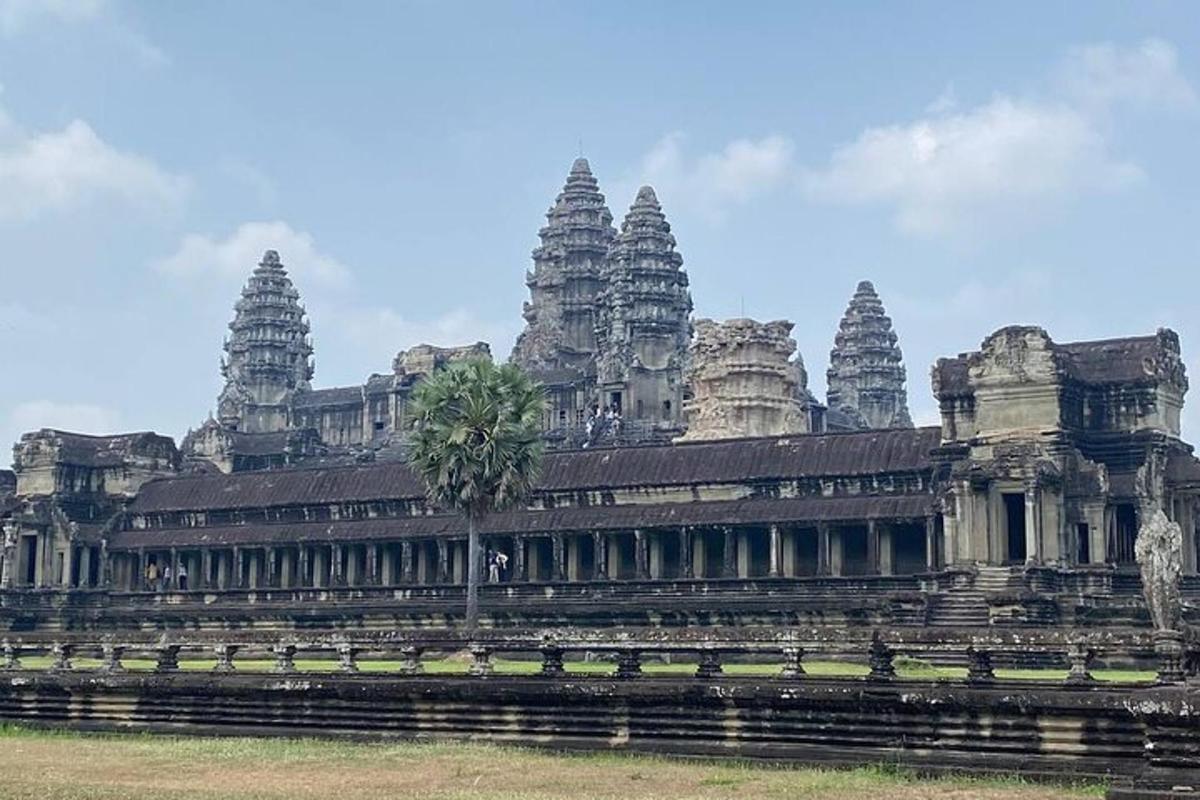 sebuah bangunan dengan pohon di depannya
