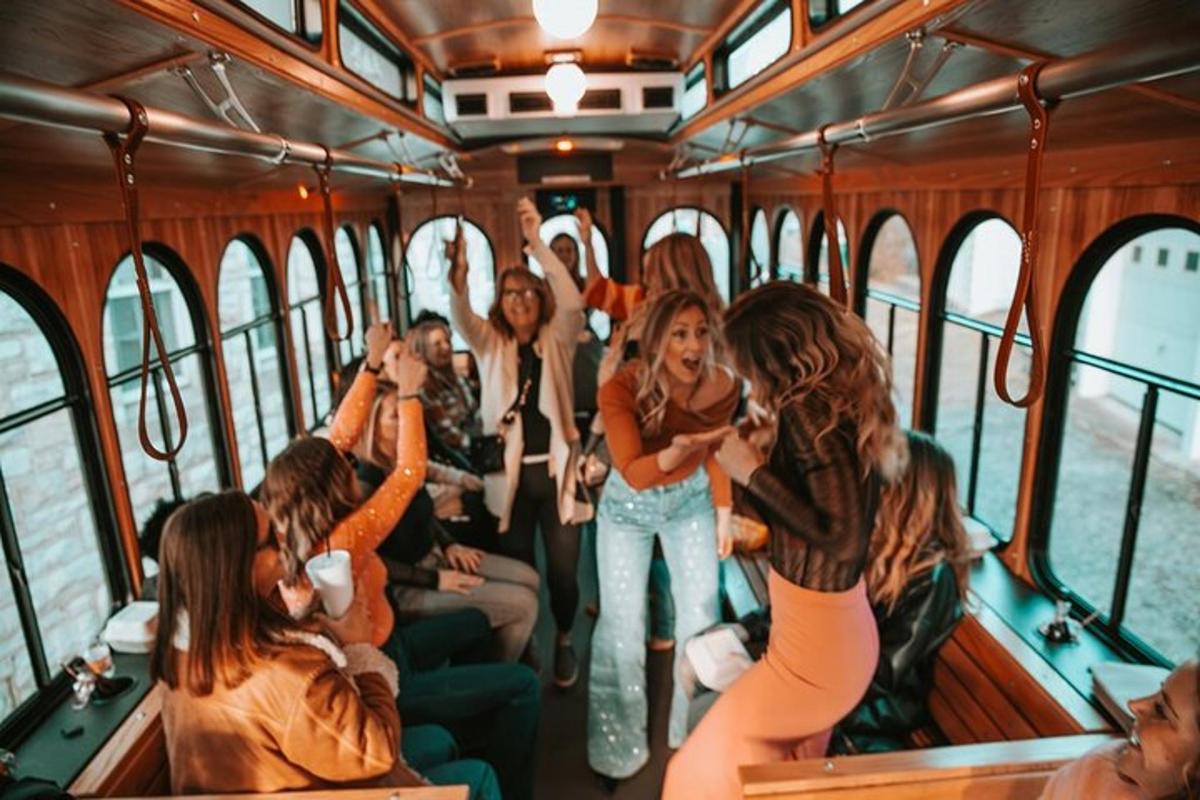 a group of girls riding on a bus