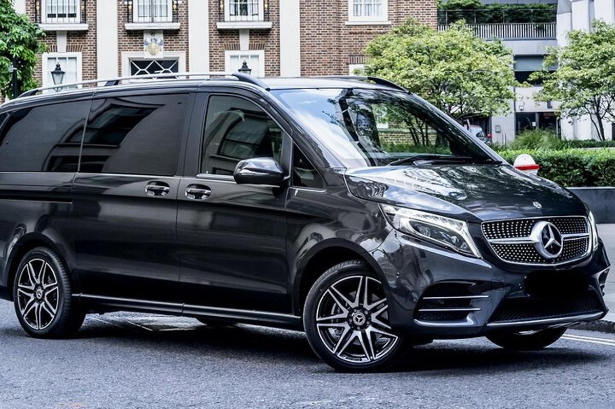 a black van parked in a parking lot