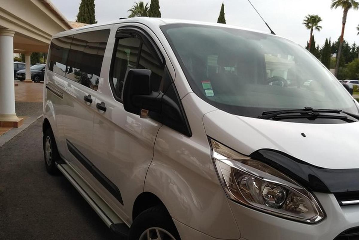 un furgone bianco parcheggiato in un parcheggio