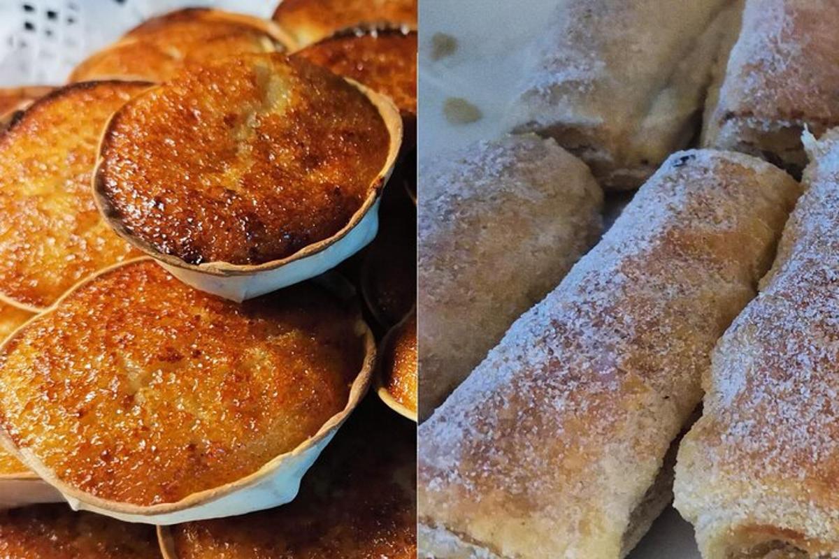 dues imatges de creps amb sucre glaç