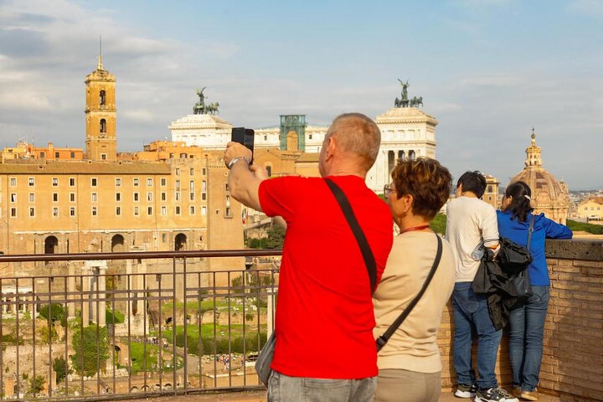 a man taking a picture of a building
