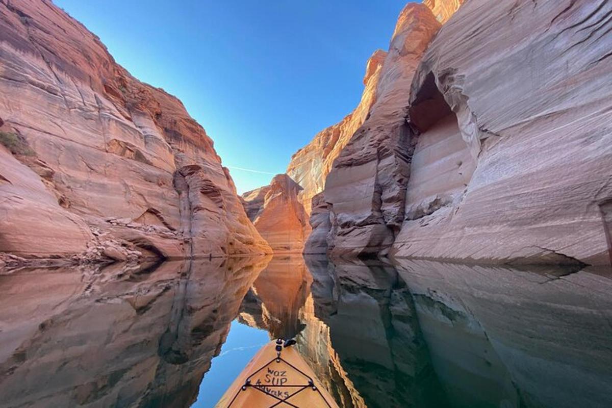 a boat in the middle of a canyon