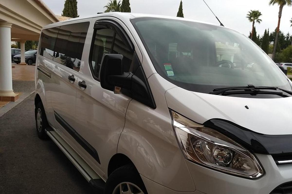 un furgone bianco parcheggiato in un parcheggio