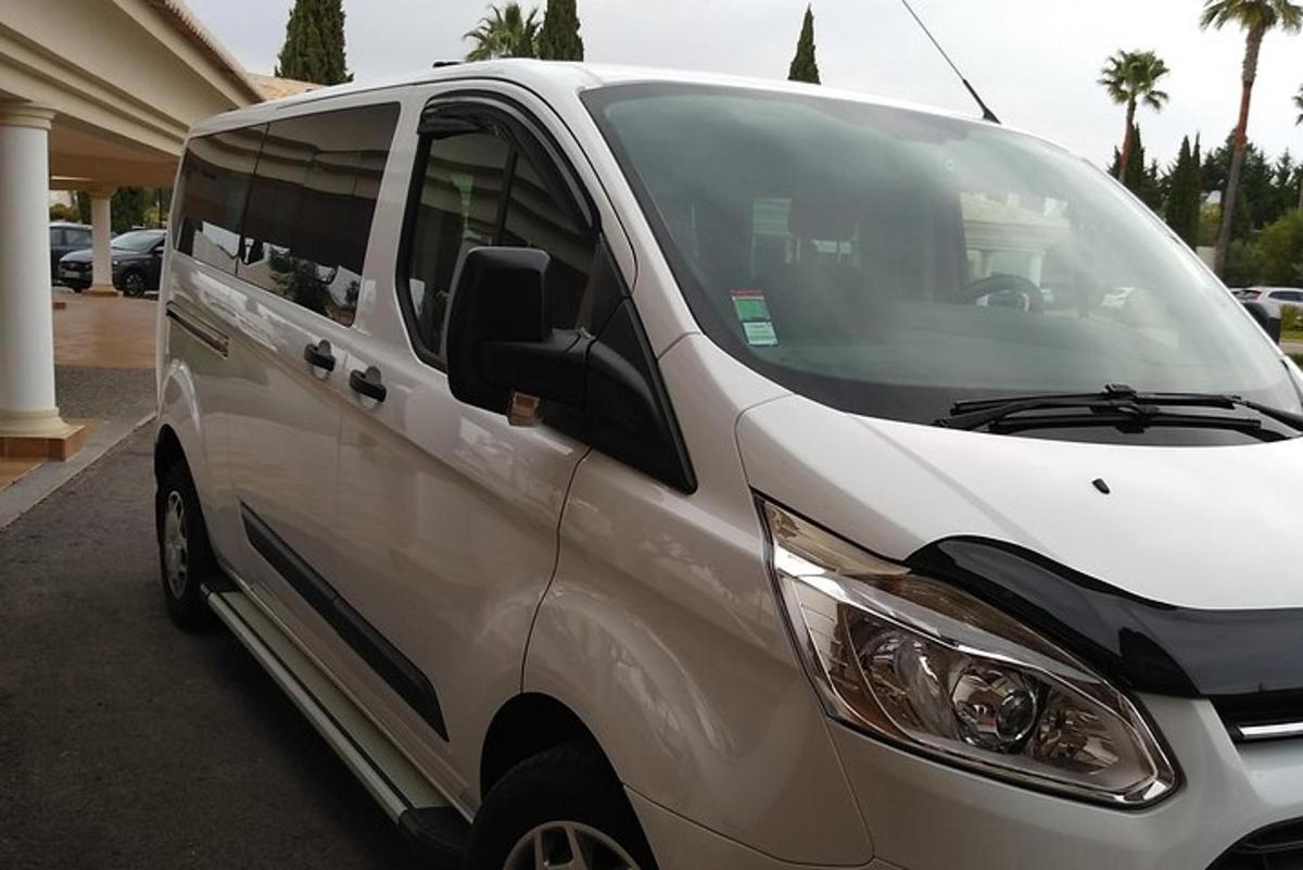 un furgone bianco parcheggiato in un parcheggio