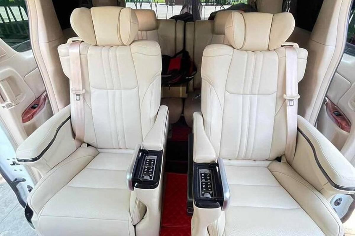 two seats in the back of a car
