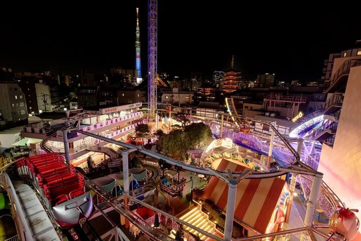 a carnival ride on a cruise ship at night