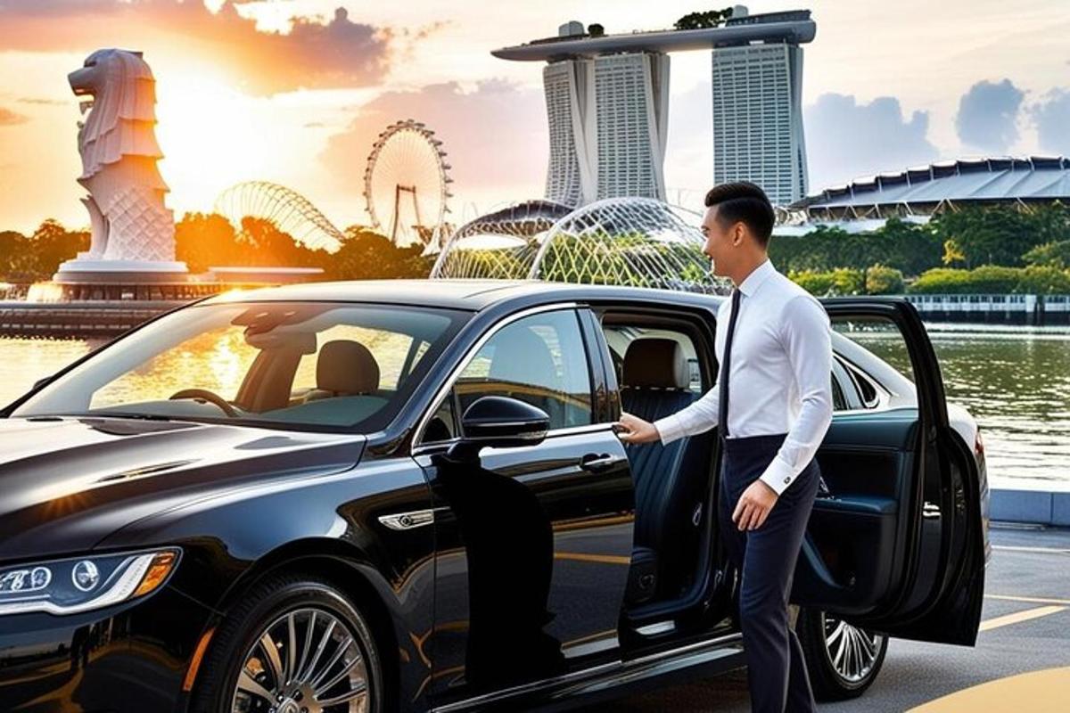 um homem saindo de um carro de luxo