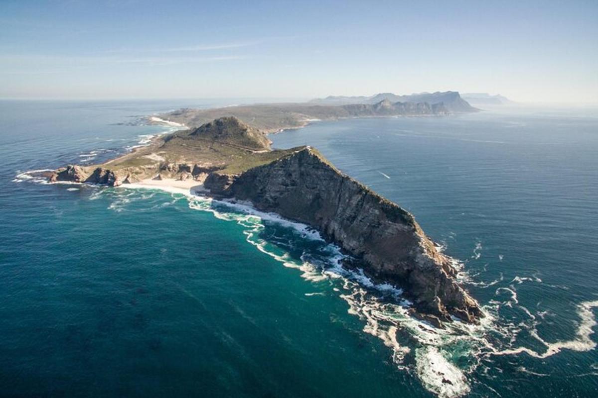 an aerial view of an island in the ocean
