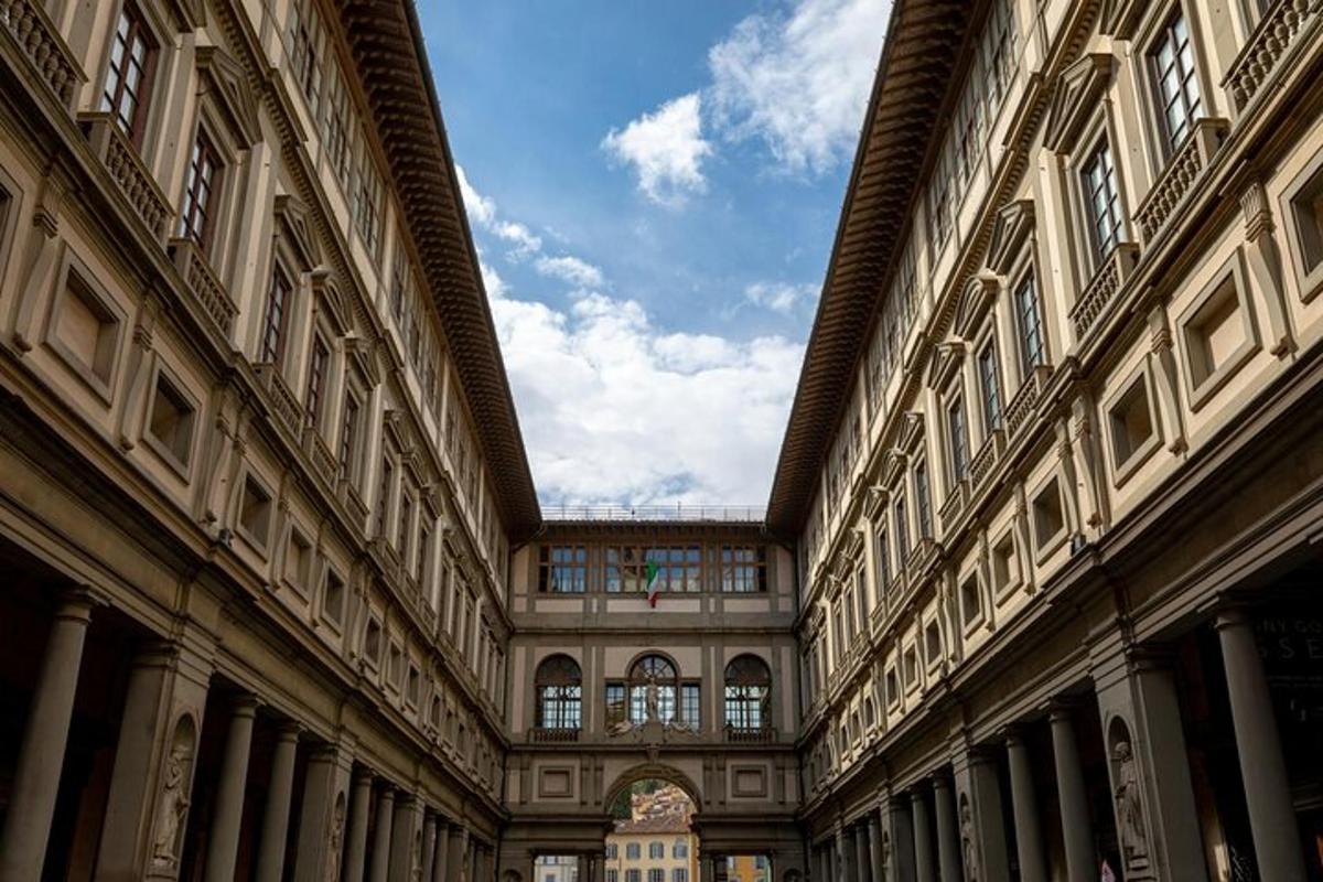 a large building with a ceiling with a sky