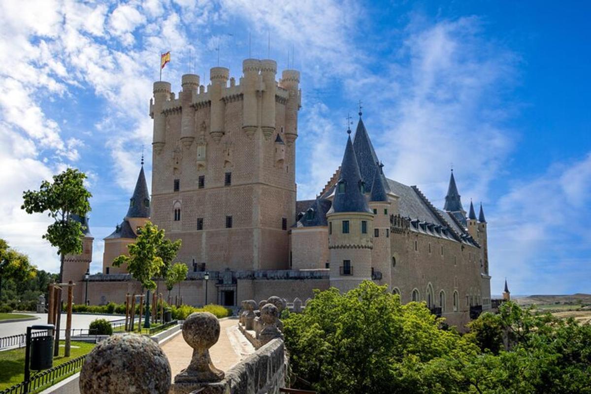 a large castle building with a sky in the background
