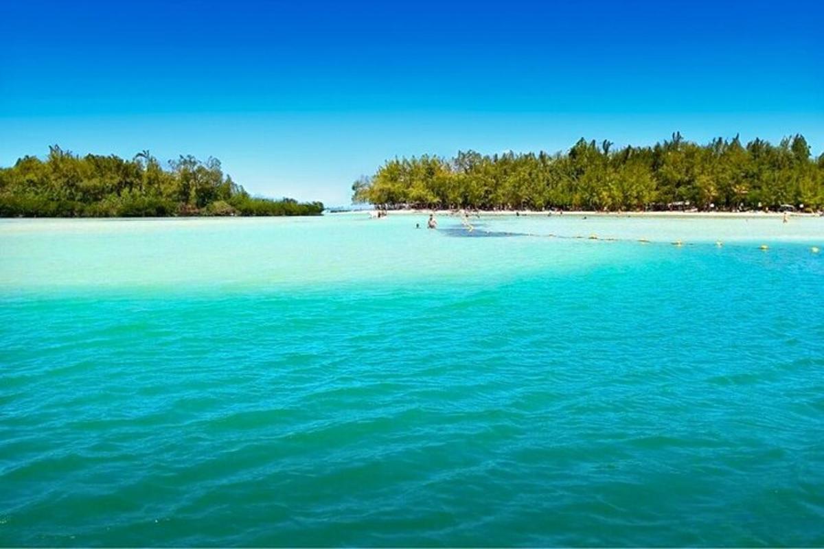 o întindere mare de apă cu o plajă în fundal