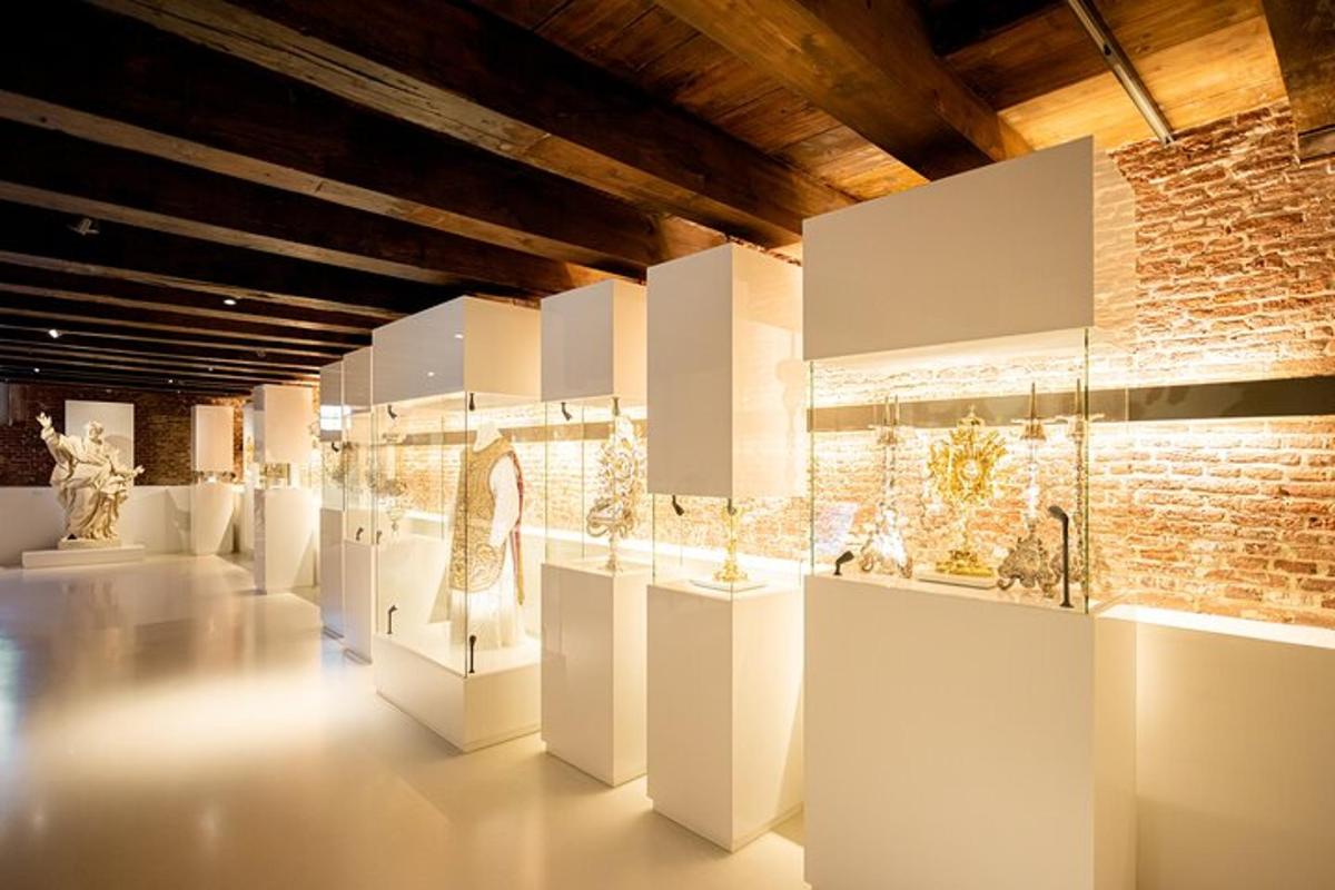 a museum exhibit with a bunch of artifacts on display