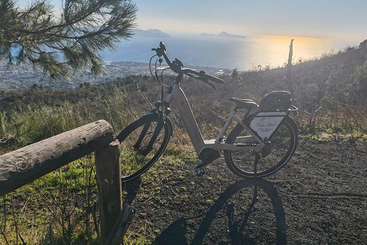 uma bicicleta está estacionada ao lado de uma cerca