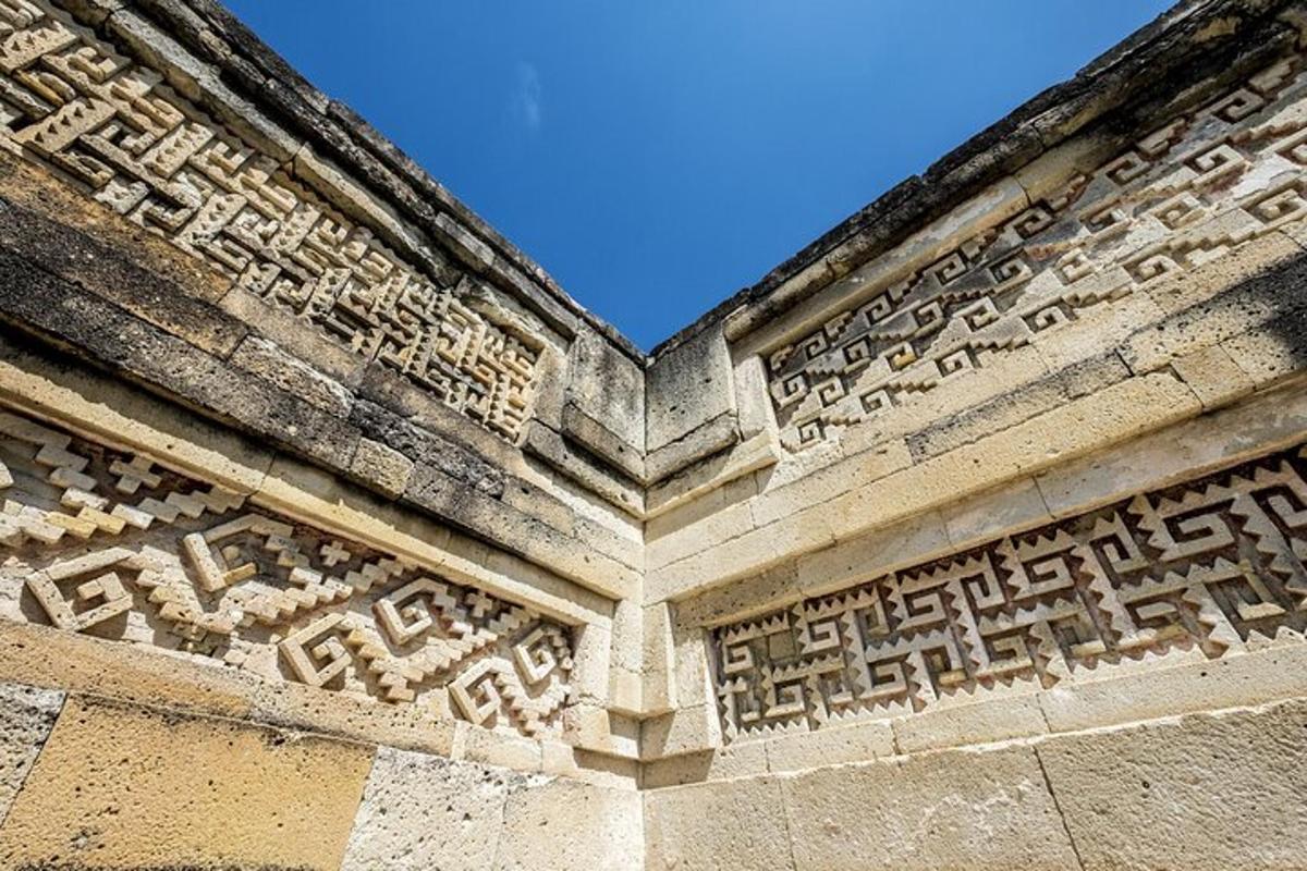 a building with patterns on the side of it